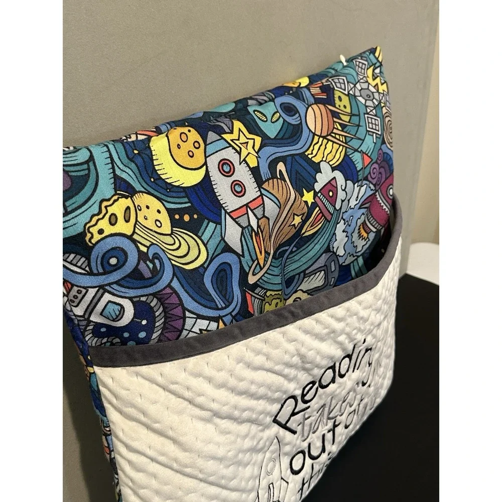 Rocket Themed Reading Pillow ‎ ( Reading Takes Me Out Of This World )